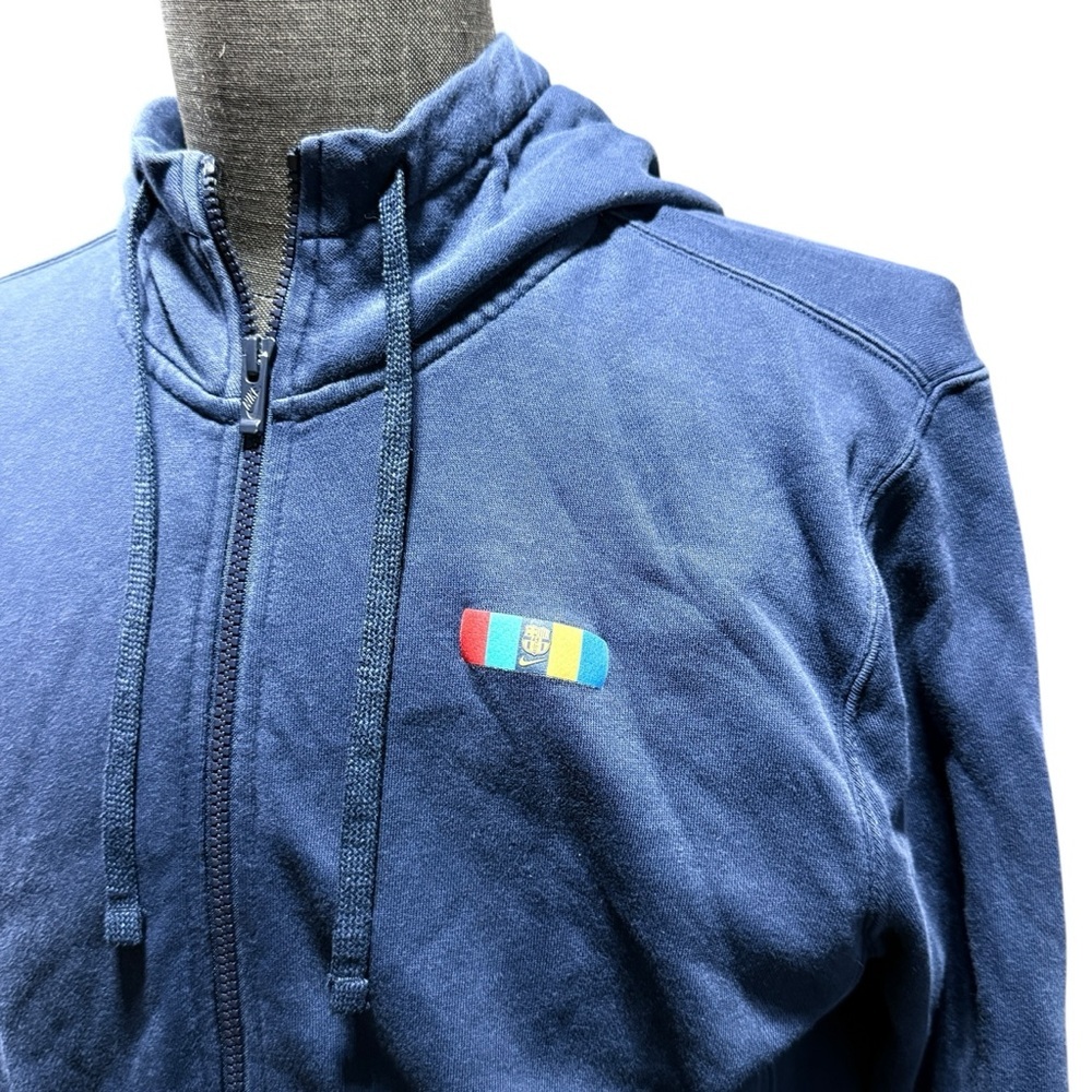 Nike Mens Barcelona Club Team Zip Up Hoodie Size S Navy Blue Sporty Athletic - Picture 3 of 12